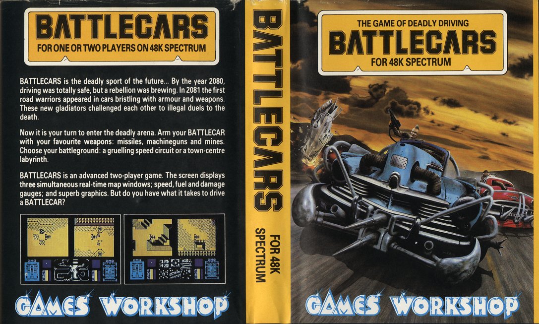 Battlecars box art for ZX Spectrum